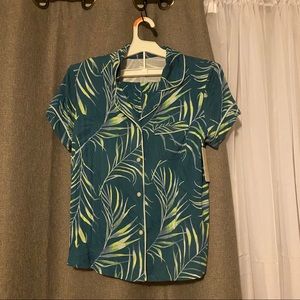 Palm Print 2 Piece Pajama Set